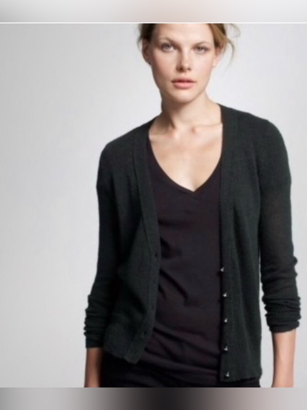 J. Crew Dulphine Bling Button Front Cardigan Green